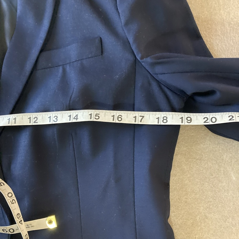J. Crew 1035 Super 120's Blazer Sz 10 Tall Navy Wool Schoolboy Jacket Academia - Picture 8 of 11